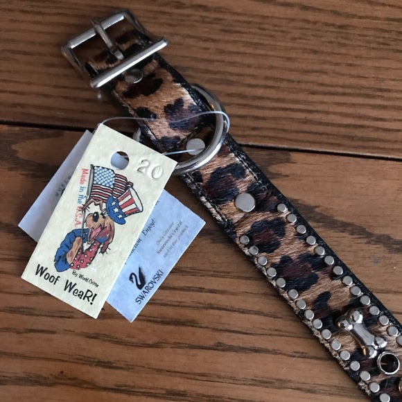 Woof Wear Dog Collar, 20”, Bone Studs/Crystals - Picture 2 of 5